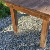 Brutalist farmhouse table Antique wooden workshop table 200cm