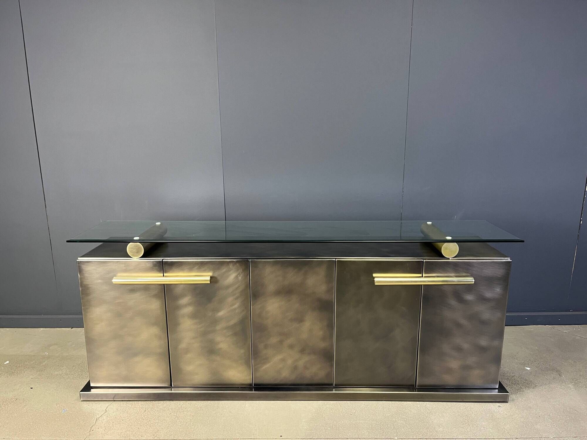 Vintage brass credenza by Belgochrom, 1980s
