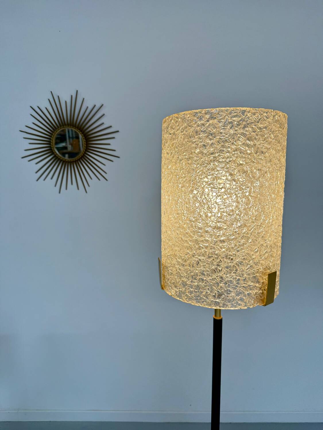 Old metal and persplex floor lamp, French design, vintage 60s