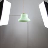 Mid-Century Italian Brass and Green Glass Pendant Lamp, 1960s