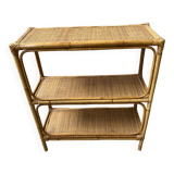 Étagère / console bambou et rotin