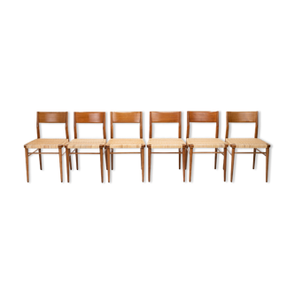 Ensemble de 6 chaises de salle à manger par Georg Leowald pour Wilkahn, Allemagne, années 1950