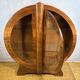 Vintage Art Deco Globe Round Display Cabinet Figured Walnut Circa 1930