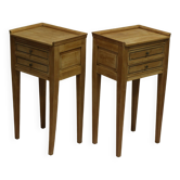 Pair of Louis XVI bedside tables in cherry wood