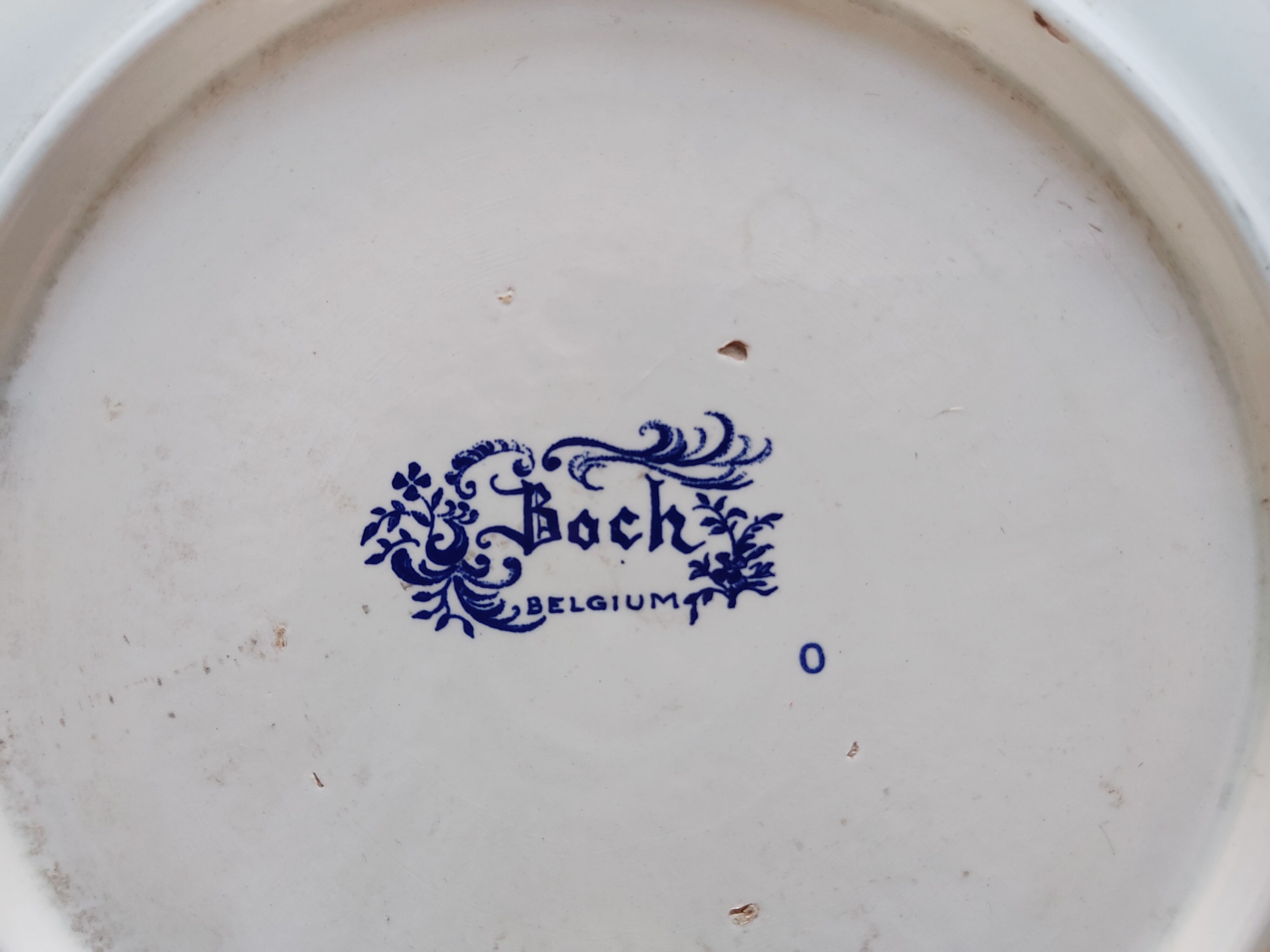Plat Boch décor de pêcheur 39,5 cm de diamètre