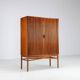 Danish high cabinet in teak with tambour doors Denmark 1960