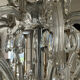 Chandelier 35 Murano glass lamps and crystal tassels D120cm