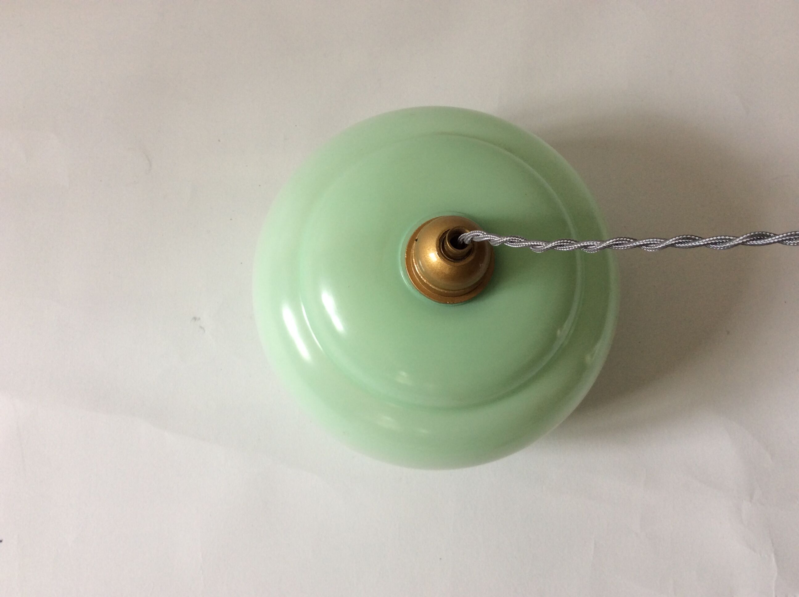 Green opaline ceiling lamp