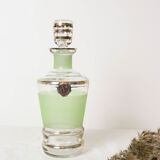 Green granite glass decanter, vintage