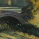 Vieux pont en briques en Normandie - Peinture à l'huile signée
