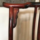 Pair of Chinese chairs, lacquered red, twentieth century