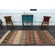 1970s Vintage Turkish Oushak Handmade Wool Cotton Pink Runner Rug 107x255