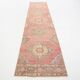 3x12 Pale Red Cream Soft Wool Vintage Runner Rug