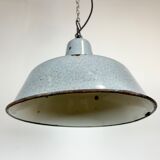 Industrial grey enamel factory lamp, 1960s