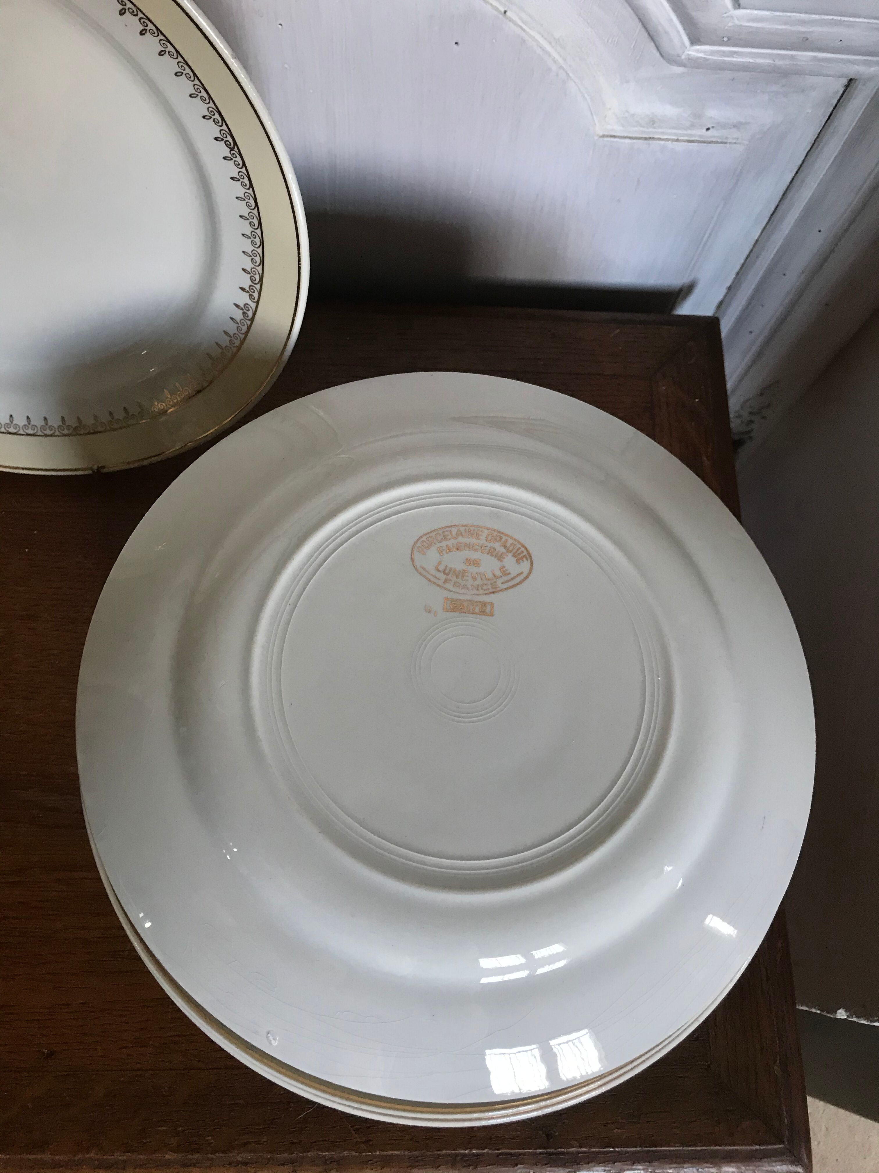 Set of 6 flat plates Lunéville