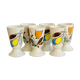 Set of 6 vintage Korean mazagrans in sandstone