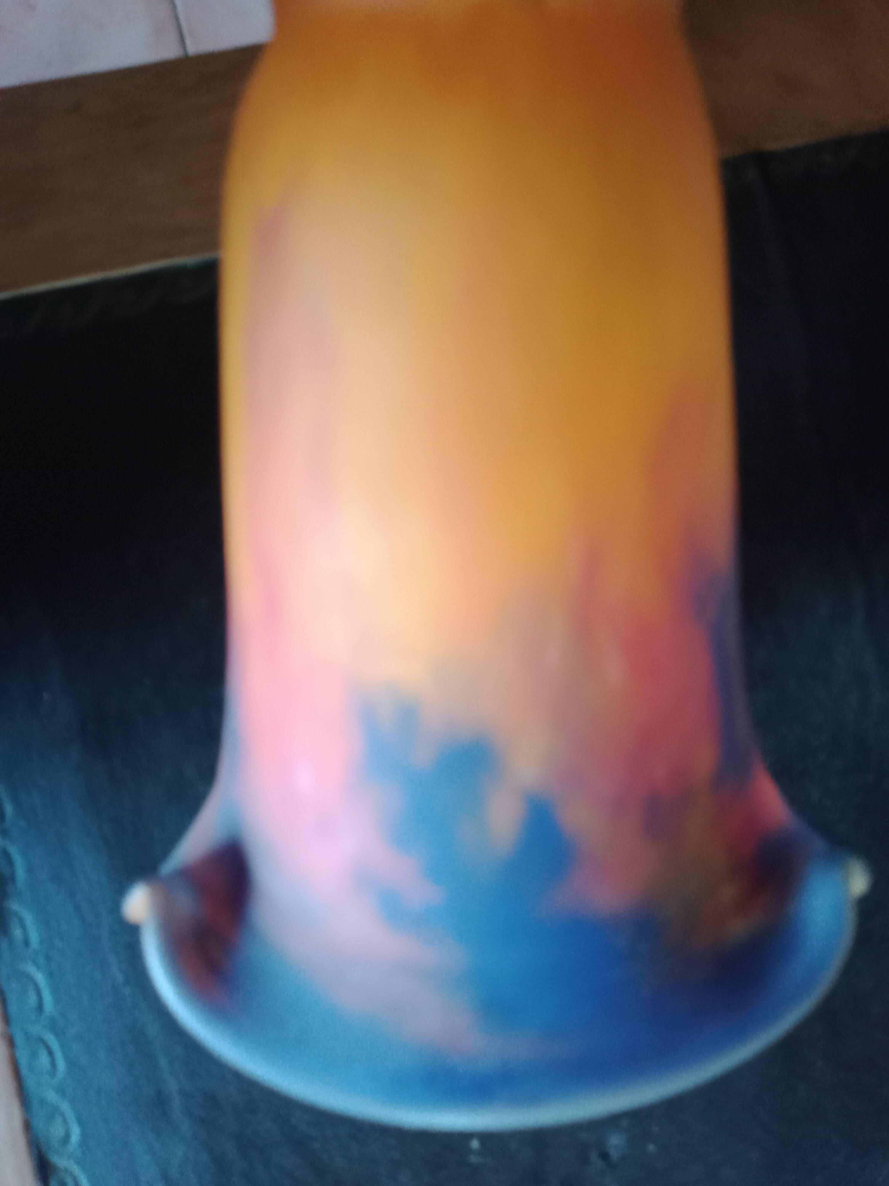Le Verre Français croix Lorraine - Tulipe verre marmoréen orangé