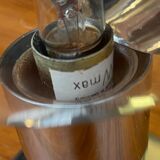 Vintage German table lamp in chrome and glass by Motoko Ishii for Staff.