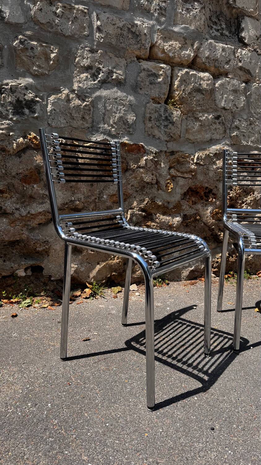 Pair of chrome Sandow chairs by René Herbst