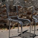 Pair of Sandow chrome chairs by René Herbst