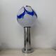 Grande lampe de table en verre à tourbillons bleus, milieu du siècle, Italie, années 1970