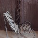 Design armchair 1980 + ottoman recliner