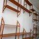 Shelves / Wall bookcase with bamboo ladders Vintage from the 60s Modular up to 7 m