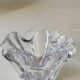 Empty Pocket/Organic floral shape ashtray/Corolla in transparent crystal. Baccarat style