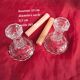 Pair of vintage glass candlesticks in clear glass