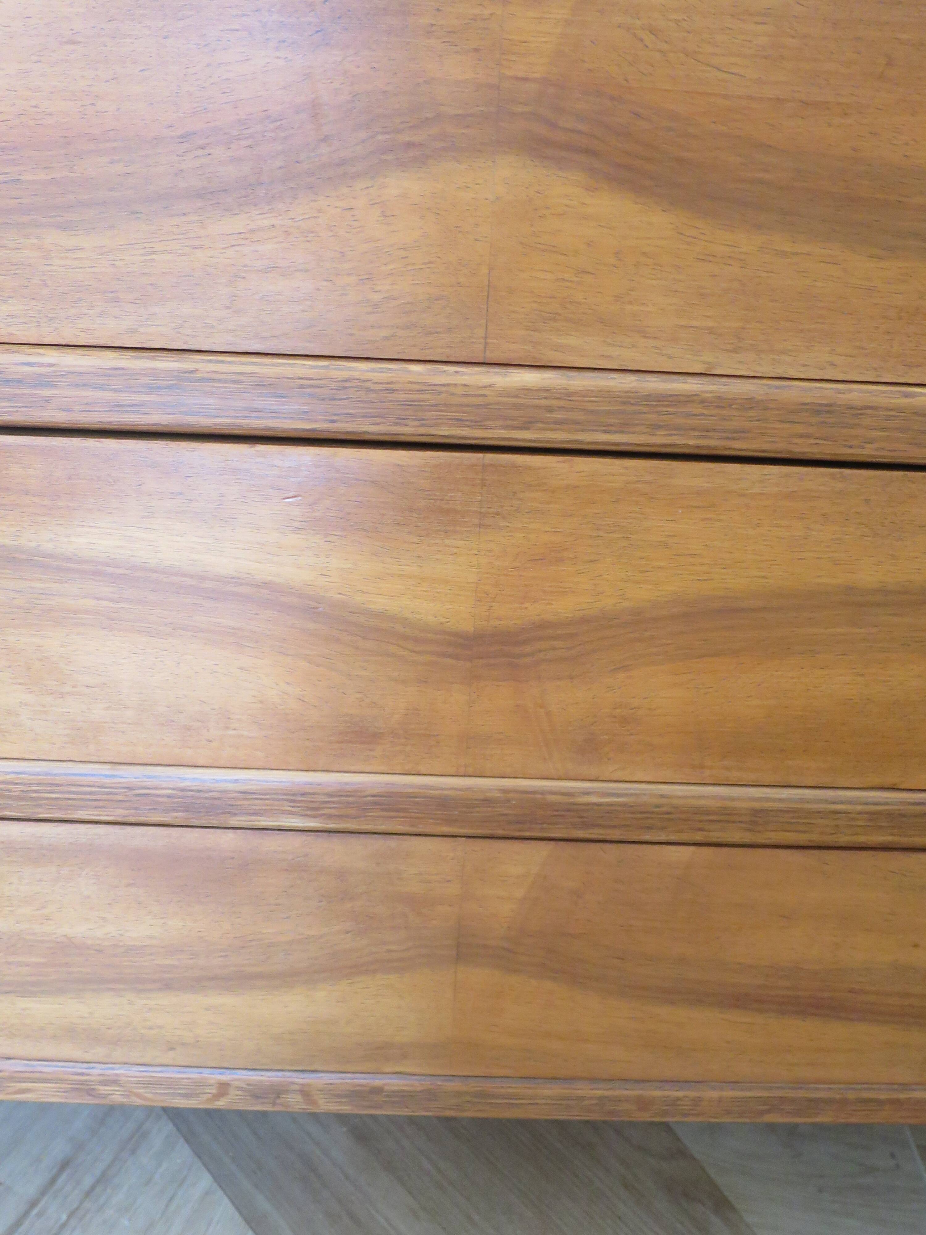 Cabinetmaker's chest of drawers - 4 drawers - golden oak - with oblique profile - compass feet - 1950