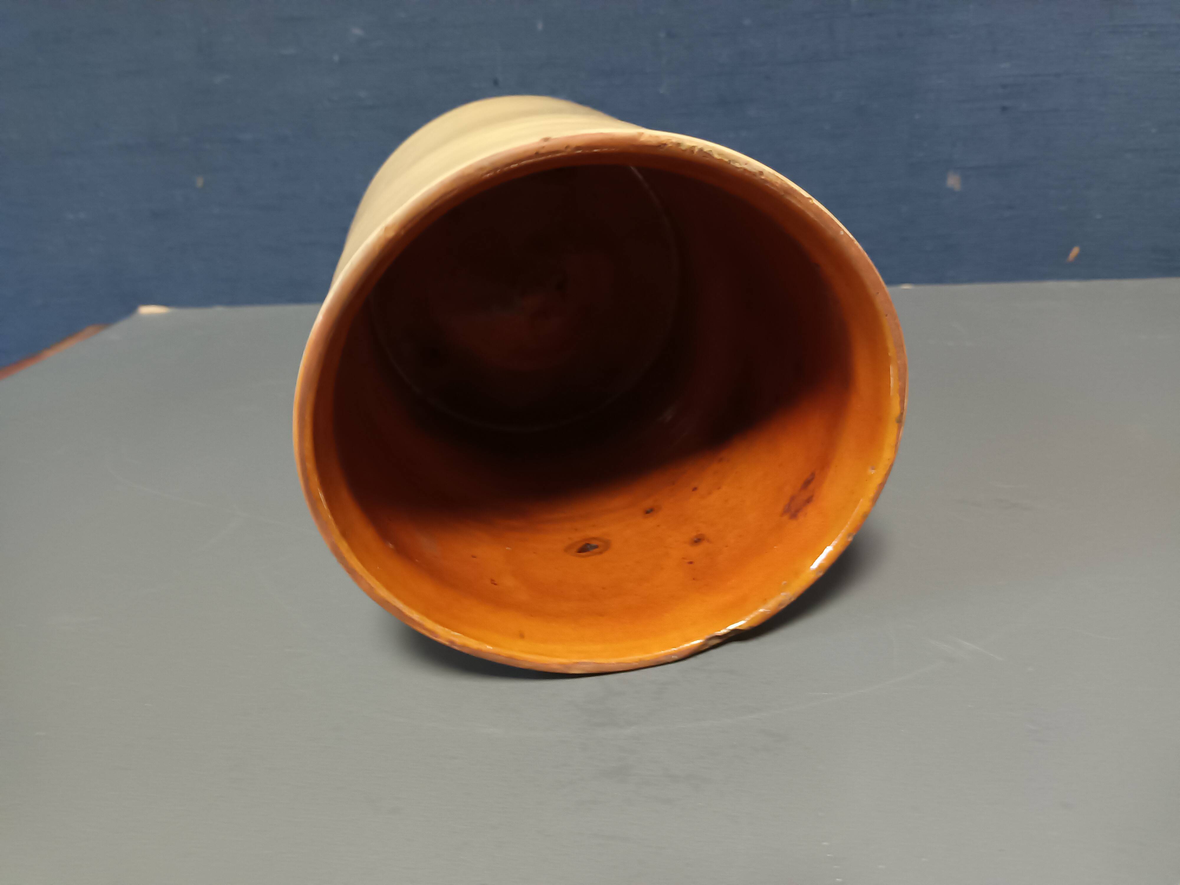 Varnished terracotta pot