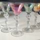 Set of 7 liqueur glasses. Royal Bayel crystal. Caryatid/Venus base.