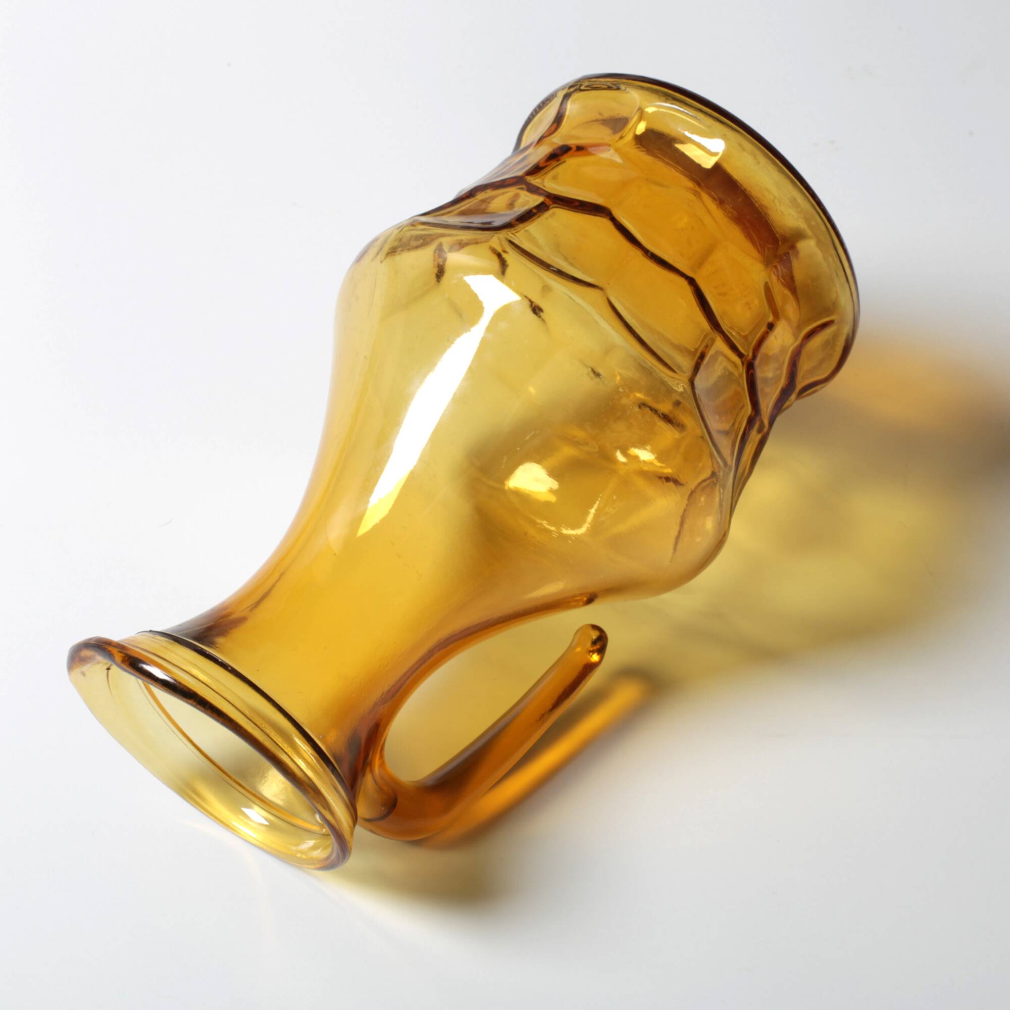 Rare Vintage Designer Italian Amber Glass Pitcher / Mid-century Jug / Italy