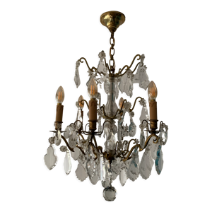 lustre en bronze et pampilles