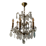 Bronze chandelier and crystal tassels, Louis XVI style