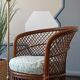 Pair of vintage bamboo rattan armchairs
