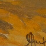 Tableau peinture Attilio Guffanti, bouquets de fleurs sur une table  huile sur toile