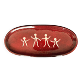 Large red ceramic dish