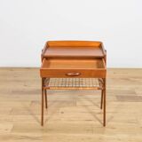 Mid-Century Teak and Rattan Nightstands by Søren Rasmussen, Denmark, 1960s,