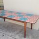 Table de ferme ancienne plateau mosaïque piètements fuselée -2m64