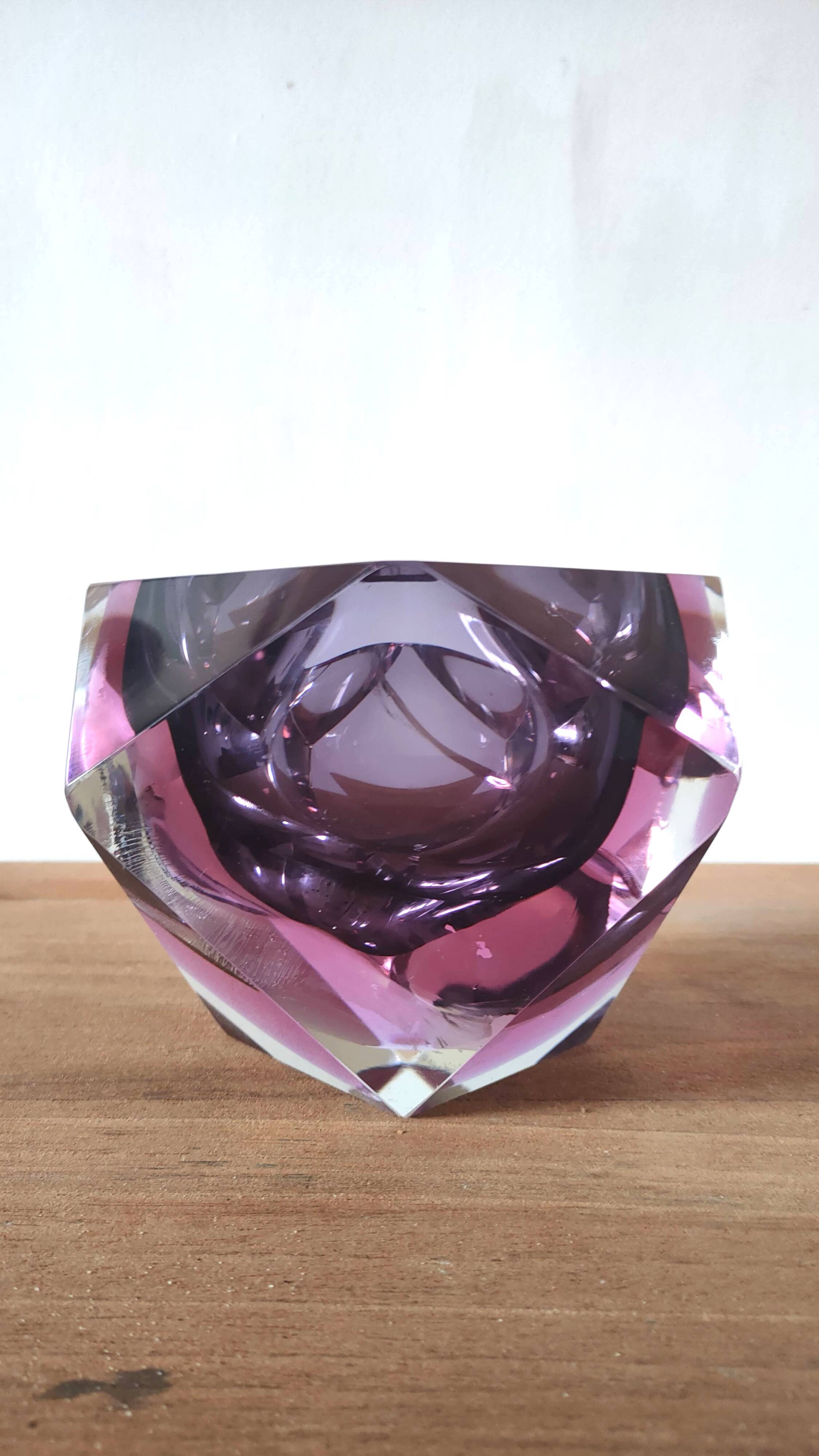 Large Sommerso diamond empty pocket Seguso 60s, 3.5 kilos