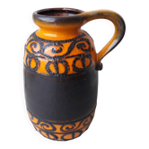 Orange and brown ceramic vase