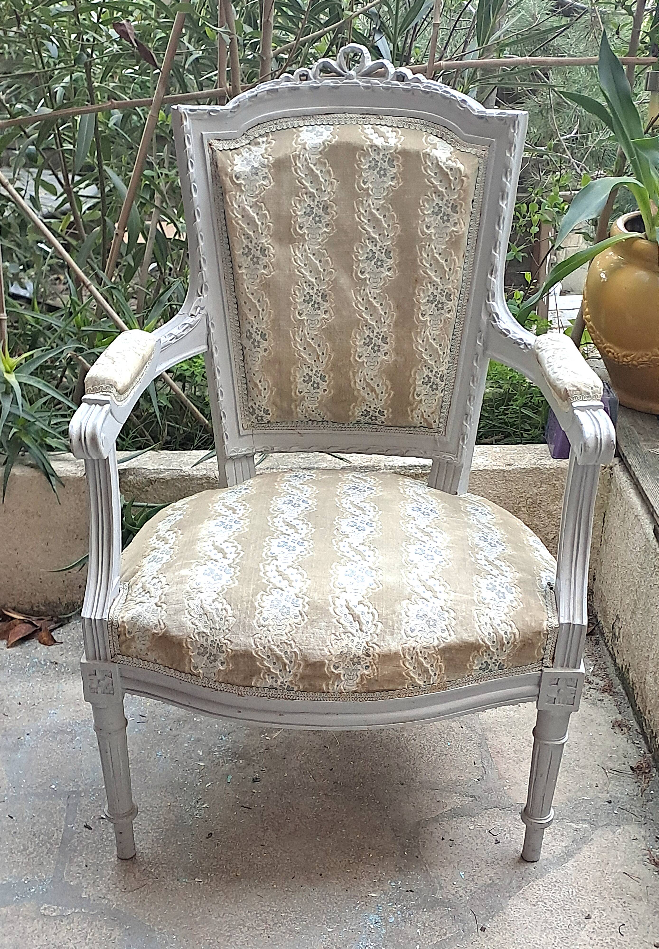 Napoleon III Victorian Armchair Velvet Fabric 19th Century