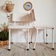 Vintage rattan bistro chairs white and metal