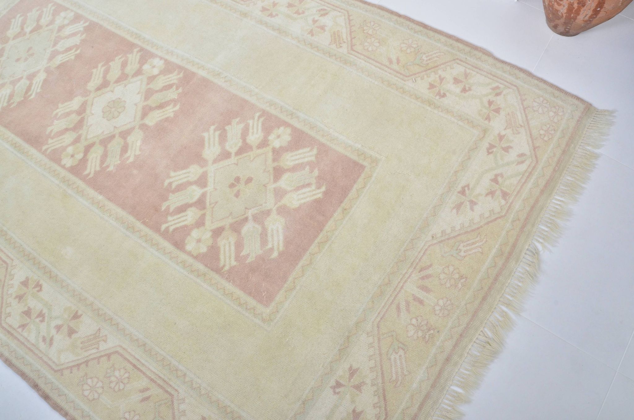 Tapis vintage neutre noué à la main sku 3591