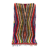 Boucherouite vintage Moroccan rug, Azilal berber area rug