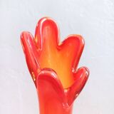 Vintage Hand-Blown Amberina Art Glass Vase – Mid-Century Modern Swung