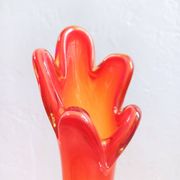 Vase vintage en verre soufflé à la main Amberina – Style moderne du milieu du siècle