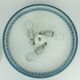 Rare large ceiling light by hillebrand 1960s textured glass blue metal fram
