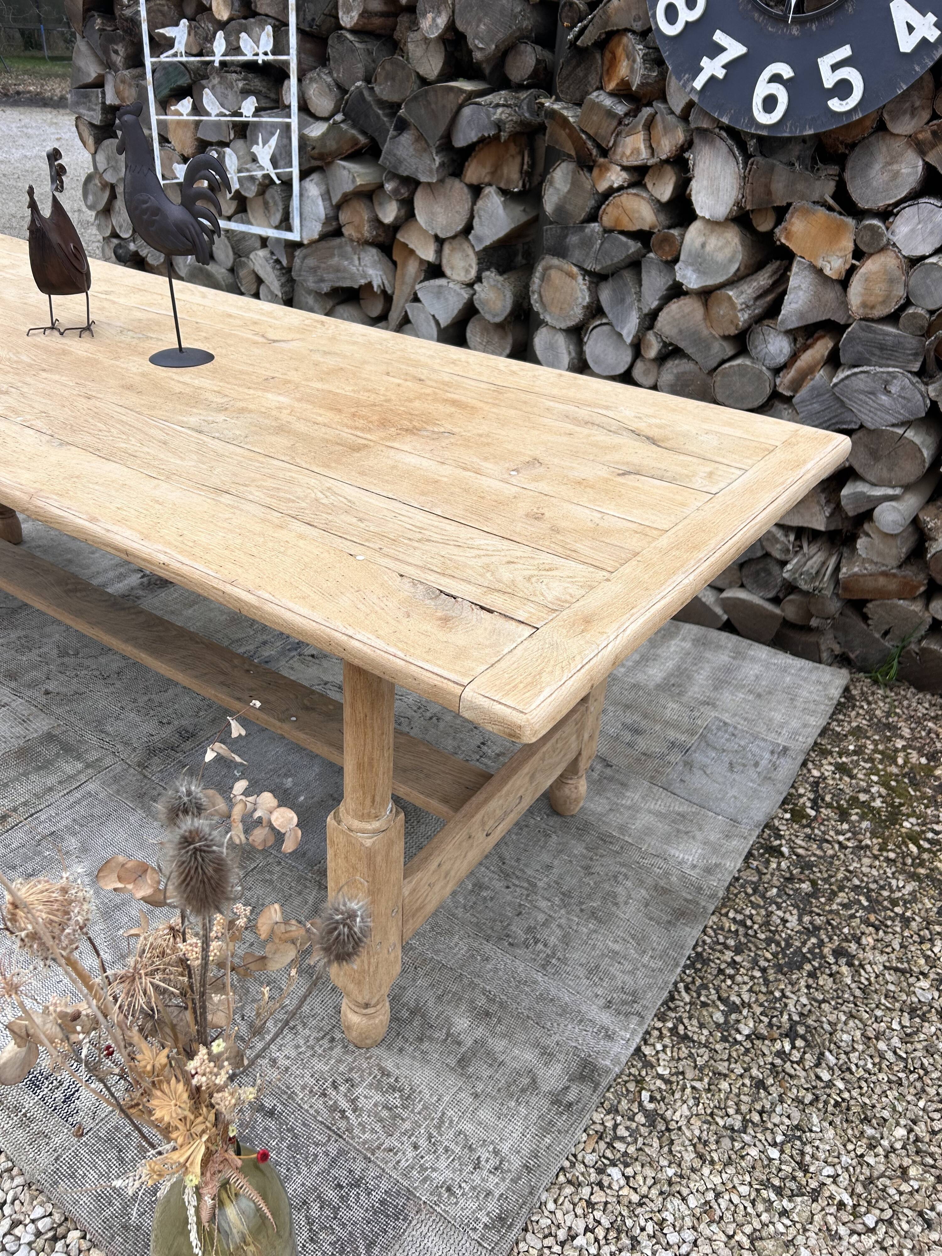 Solid oak farmhouse table 233cm